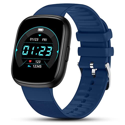 TEFLOTY Orologio Smartwatch Uomo Donna - Orologio Fitness 1,4   Touch Smart Watch con Contapassi Sonno Cardiofrequenzimetro  Camera Musicale Controllo, Notifiche Messaggi, IP68, per IOS Android, Blu