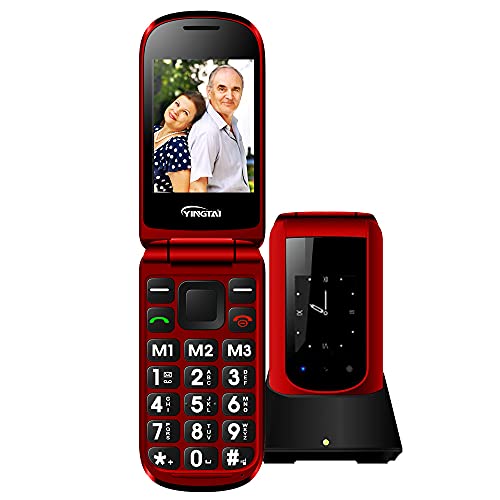 Telefono Cellulare per anziani tasti grandi Facile da Utilizzare cellulari anziani a conchiglia con SOS Base di ricarica