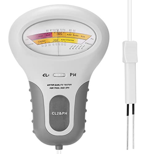 Tester della qualità dell acqua, Weytoll 2 in 1 PH Tester del misuratore di cloro, dispositivo di misurazione della qualità dell acqua del cloro CL2 per acquari in piscina