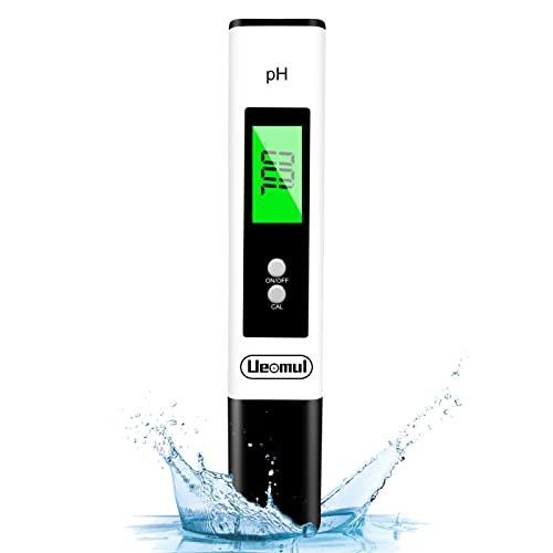 Ueomul Misuratore PH acqua ad alta precisione ±0,1 pH dimensioni tascabili con gamma di misurazione 0-14 PH, Tester PH digitale con compensazione automatica della temperatura