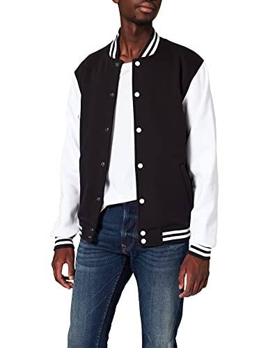 Urban Classics Sweat College Jacket Giacca, Multicolore (Blk Wht 00050), XXXX-Large Uomo