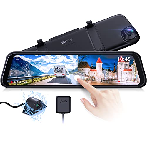 VANTRUE M2 Doppia 2.5K + 1080P GPS Mirror Dash Cam, Telecamera per ...
