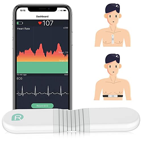 ViATOM Sensore di Frequenza Cardiaca, Cardiofrequenzimetro Cintura Toracica, Bluetooth Ant+, Monitor ECG con Cuscinetti per l Esercizio Fisico, Indossabile Senza Fili, con Allarme a Vibrazione