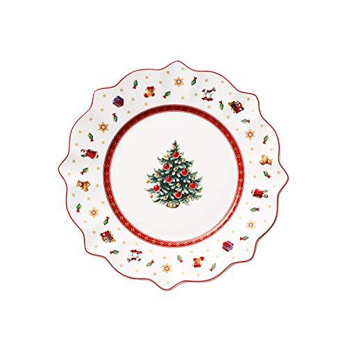 Villeroy & Boch Toy s Delight 1485852642 Piatto Dessert in Porcellana a Tema Natalizio, Bianco Multicolore, 240 mm, 1 pezzo