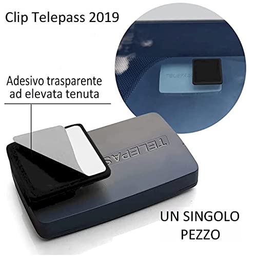 WCS-SHOP Clip Adesiva Supporto Nuovo Modello Telepass Slim- 1 Pezzo - Nero