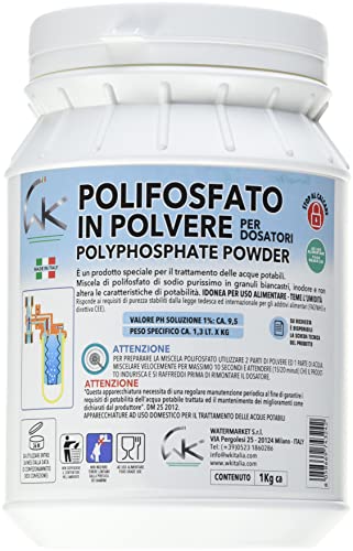 WK Polifosfato in Polvere | Ricarica in polvere per dosatori di polifosfati | 1 Kg | Bianco| Made in Italy