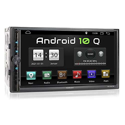 XOMAX XM-2VA778 Autoradio con Android 10 I Quad Core, 2GB RAM, 32GB ROM I Navigatore GPS I Supporto WIFI, 4G, DAB, OBD2 I Bluetooth I Touch Screen 7   I USB, SD, RDS I 2 DIN