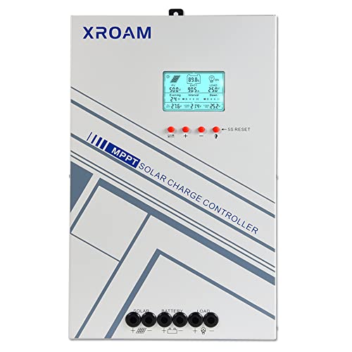 Xroam MPPT 100A Regolatore di Carica Solare Pannello Solare 12V 24V DC Identificazione Automatica della Tensione di Sistema Regolatore di Carica Solare con Display LCD per Modulo Solare Mc4