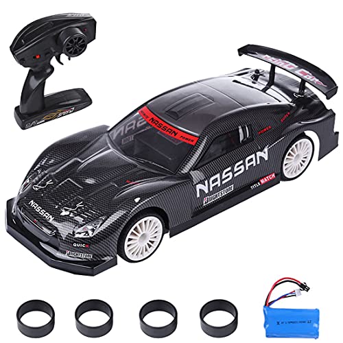 Xshion 1 14 RC Drift Car con batterie ricaricabili e pneumatici extra, 4 WD RC Drift Auto radiocomandata a distanza, auto da corsa, giocattolo per bambini, RC fuoristrada 4 x 4