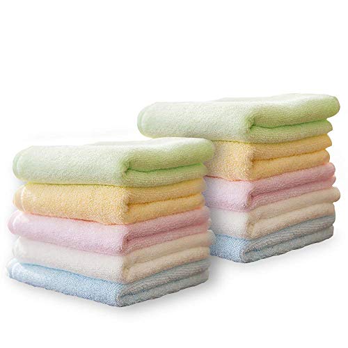 Yoofoss Asciugamani per Il Viso, 10 Pezzi Asciugamano Viso Asciugamani per Gli Ospiti Lavabili in Lavatrice 25x25 cm