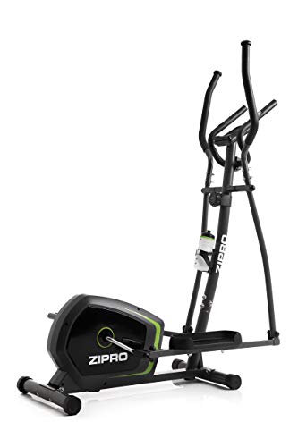 Zipro Neon Magnetico Crosstrainer per uso domestico fino a 120 kg - trainer ellittico a 8 livelli di resistenza con computer per misurare le pulsazioni, le calorie, la distanza, la velocità - in nero