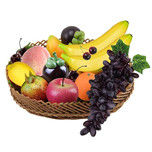 10 Frutti Artificiali, Frutta Finta Decorativa Artificial Fruit Grapes Frutta Finta in Plastica Limone e Lime