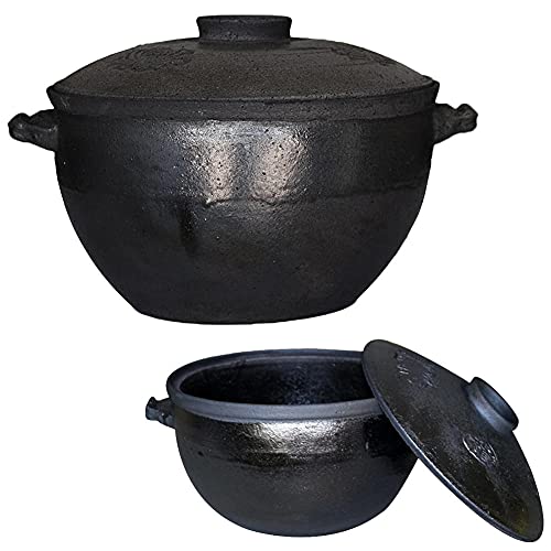 4.5 L Clay Pot For Cooking Natural con Coperchio,Nero Tegamino In T...