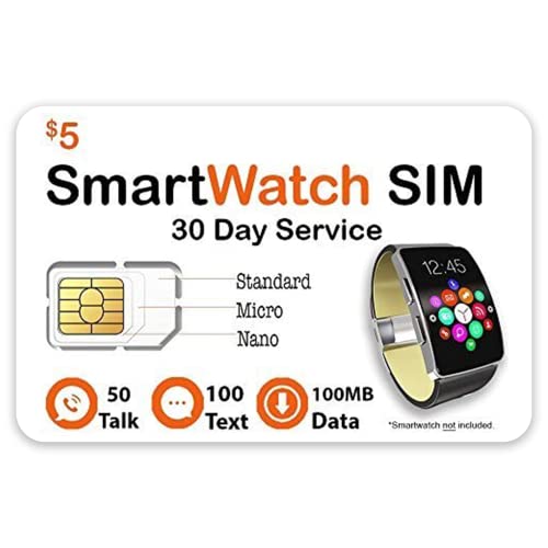 $5 Smart Watch SIM Card per 2G 3G 4G LTE GSM Smartwatch e oggetti indossabili