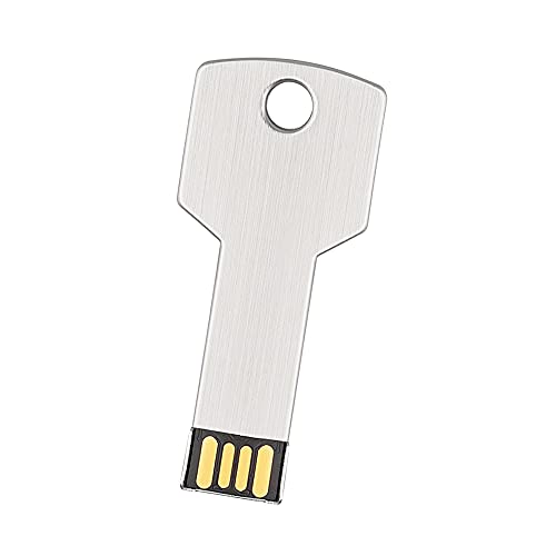 64GB Chiavette USB Forma Chiave Uflatek USB 2.0 Pen Drive Pennetta USB Argento Chiavetta USB Creativa Impermeabile Chiave USB Dati Esterna per Regalo di Compleanno