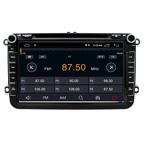 8 Pollici Autoradio 2 Din Android 10 GPS per VW Golf MK5 MK6 Passat Skoda Polo T5 con Touch Screen CD DVD Navigazione GPS Bluetooth AM PM WIFI SWC DSP DAB+, 2+16GB