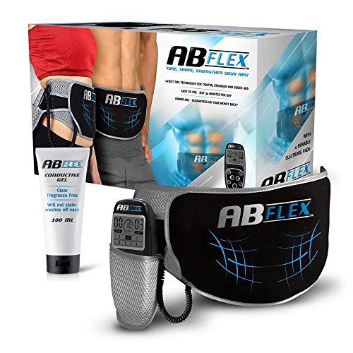 ABFLEX - Cintura tonificante per muscolatura Addominale - Telecomando per Regolazione Facile e Veloce - 99 Livelli intensità e 10 programmi - Risultati veloci