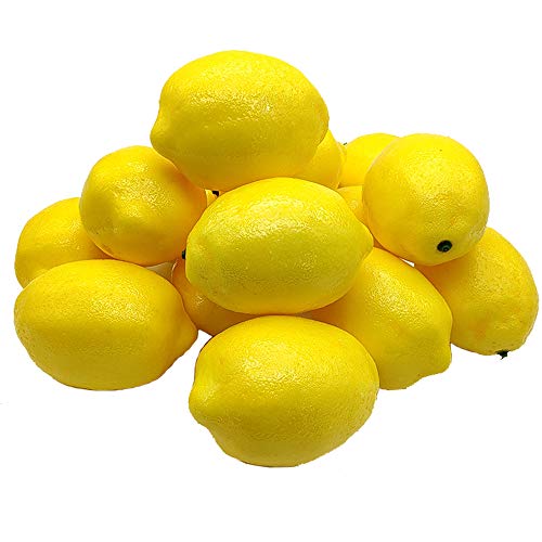 Aisamco 15 Pezzi Limoni Artificiali 10 cm x 7 cm Frutta Finta Limon...