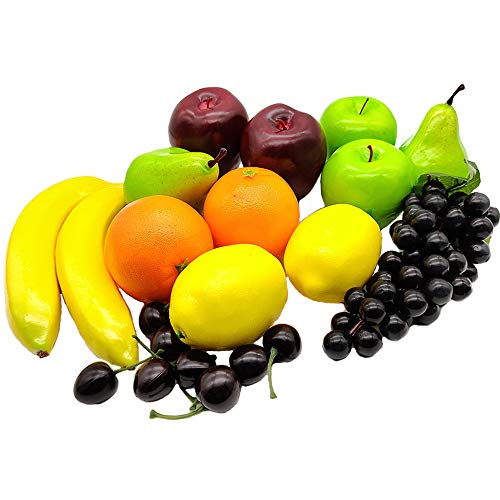Aisamco 21 Pezzi Frutta Artificiale Frutta Finta assortita Frutta realistica realistica per la Decorazione del Ristorante della Cucina Domestica
