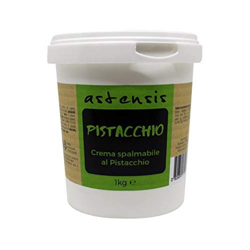 ASTENSIS Crema Spalmabile Gusto Pistacchio - 1 Kg - Artigianale, Adatta Per Dolci, Colazioni, Prodotti di Pasticceria - 1000 g - Pistacchio