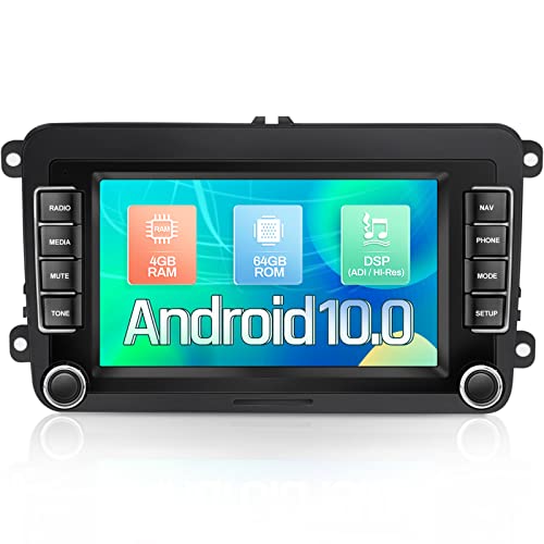 Autoradio 2 Din per VW [4+64G], NHOPEEW Android Autoradio con Android auto Carplay Bluetooth WIFI GPS Navigazione Hi-Res Audio Stereo Per Skoda Passat Polo Golf TIGUAN