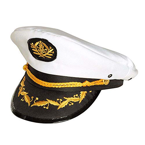 Boland- Cappello Capitano Jonah per Adulti, Bianco Nero Oro, Taglia Unica, 44372