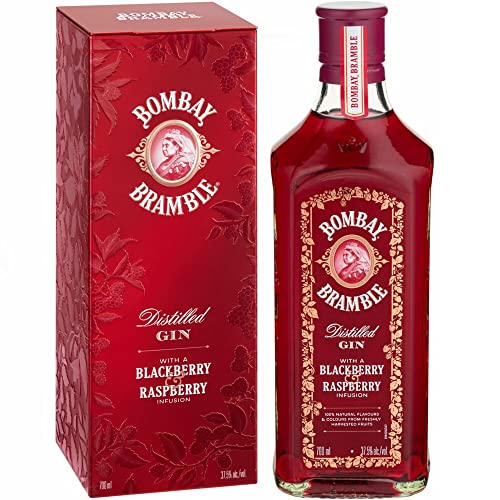 Bombay Bramble Dry Gin, Infuso con More e Lampone, Gift Pack con Latta, 70 cl
