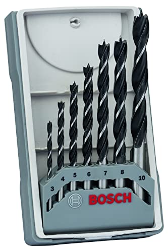 Bosch Professional Set da 7 Pezzi di punte elicoidali per legno Robust Line, per legno, accessorio per trapano avvitatore