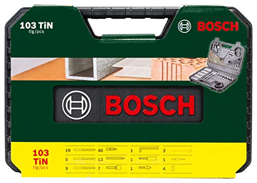 Bosch Set Da 103 Pezzi Di Punte E Bit V-Line In Titanio, Per Legno,...
