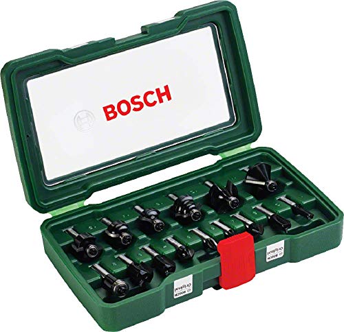 Bosch Set Da 15 Pezzi Di Frese In Metallo Duro, Per Legno, 45 X 40 X 25 Cm, Verde