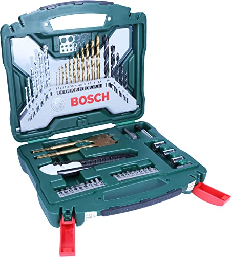Bosch Set da 50 Pezzi di punte e bit avvitamento in titanio X-Line (per legno, pietra e metallo, accessori trapano)