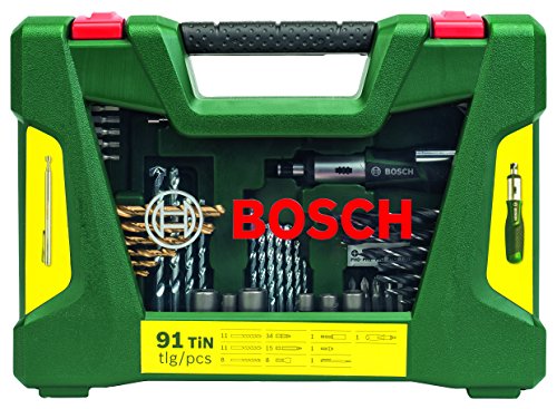 Bosch Set da 91 Pezzi di Punte e Bit V-Line in Titanio , per Legno,...