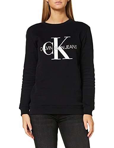 Calvin Klein Core Monogram Logo Sweatshirt Felpa, Nero (CK Black 099), Small Donna