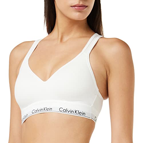 Calvin Klein Lift Bralette-Customized Stretch Reggiseno Sportivo, Bianco (White 100), L Donna