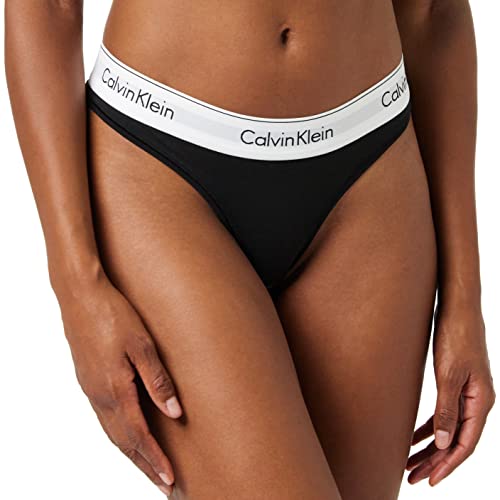 Calvin Klein Thong Slip Modern Cotton Tanga, Nero (Black 001), S Do...