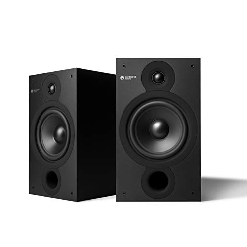 Cambridge Audio SX-60 Diffusori da stand (coppia) Diffusori da scaffale per sistema Hifi o Home Cinema Sound System - Basso pungente con ampio palcoscenico sonoro (nero opaco)