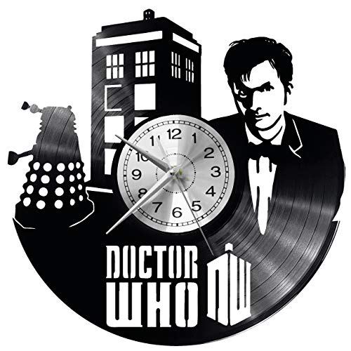Doctor Who, orologio da parete in vinile con disco in stile retrò, orologio grande per la casa, ideale come regalo, orologio Doctor Who