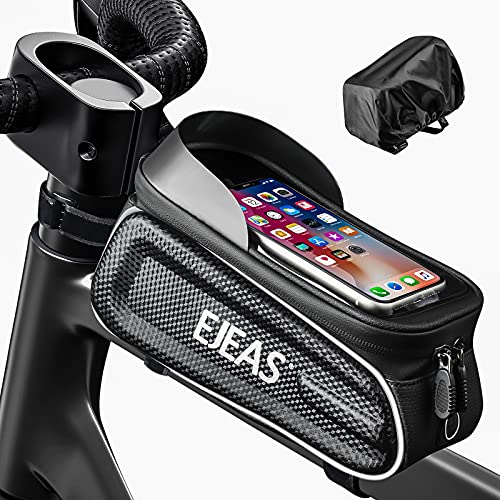 EJEAS Borsa da Telaio per Bicicletta, per Smartphone Fino a 7 Pollici, con Touchscreen Sensibile al TPU, Porta Telefono Bici, Borsa per Cellulare Impermeabile, per Mountain Bike, ed E-bike