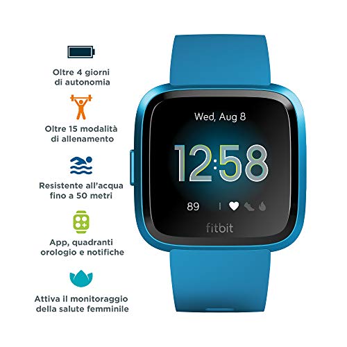 Fitbit Versa Lite, Smartwatch per Benessere e Forma Fisica, Blu Mar...