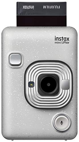 Fujifilm Instax Mini LiPlay Stone White Fotocamera Ibrida Istantanea e Digitale, Registra 10” di Audio sulla Foto con la Funzione “Sound”, Remote Shooting e Bluetooth, Foto Formato 62 x 46 mm