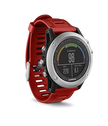 Garmin Fenix 3 Smartwatch GPS Multisport, Display a Colori, Altimetro Barometrico e Bussola Elettronica, Argento Rosso