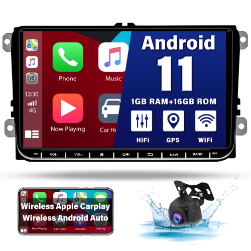 Hikity 9 Pollici RDS Autoradio 2 Din Android con Navi Wireless CarP...