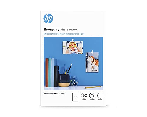 HP Carta Fotografica Lucida HP Everyday CR757A, Grammatura 200 g m2, Formato 10 x 15 cm, Confezione da 100 Fogli