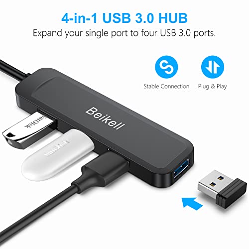 Hub USB,Beikell 4 Porte Hub USB 3.0 Ultra Sottile Alta Velocitàper...