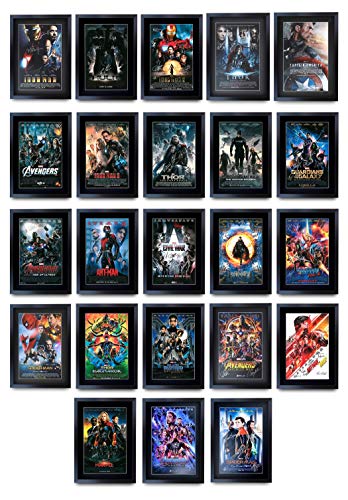 HWC Trading A3 FR MCU Infinity War Saga Collection All 23 Movie Poster con Downey Jr, Evans, Hemsworth, regalo stampato autografato con film autografato stampa foto