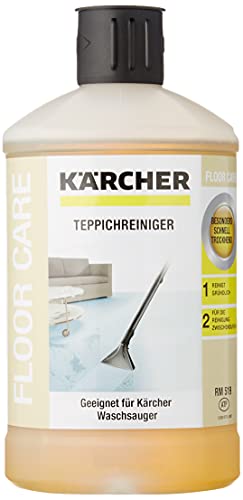 Kärcher Detergente per Tappeti RM 519, adatto per la pulizia di tappeti, tappezzeria, sedili dell auto e tutte le superfici imbottite. 1l di detergente concentrato, 40 l se diluito.