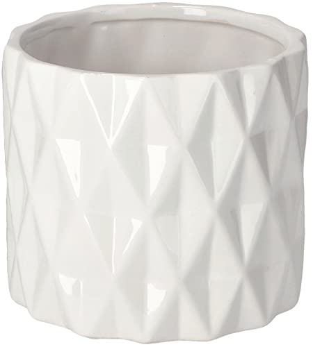 KOTARBAU Vaso da fiori in ceramica smaltato bianco forma cilindrica