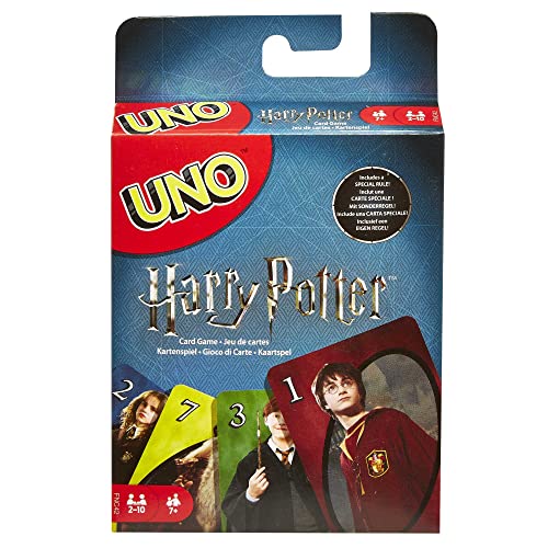 Mattel Games - UNO Versione Harry Potter, Gioco di Carte per Famiglie e Bambini 7+ Anni, FNC42