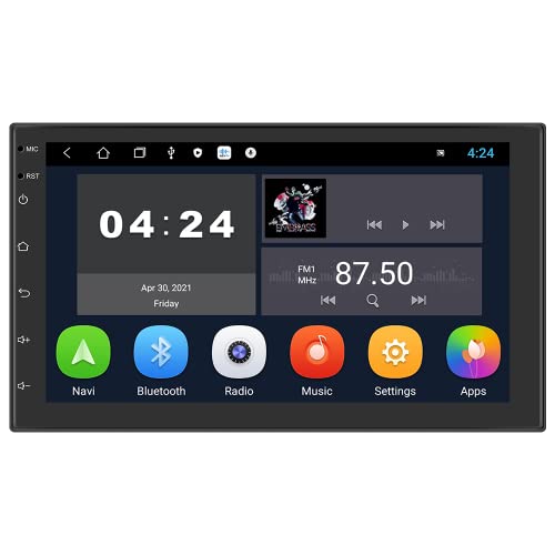 NHOPEEW Autoradio 2 din Android con Bluetooth GPS  WiFi Bluetooth FM, 7 pollici Autoradio Touch Screen Supporta il collegamento Mirror (Android   iOS) + fotocamera di backup
