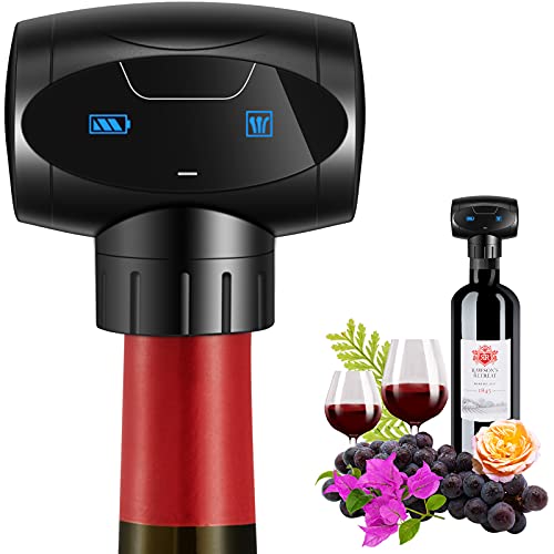 Nincyee Tappo elettrico professionale per vino,Tappo per vino sottovuoto automatico riutilizzabile,Pompa Smart Wine Saver